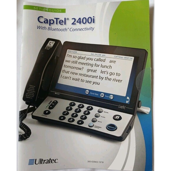 CapTel 2400IBT Ultratec Caption Hearing Impaired Touch Screen Telephone Complete - Picture 2 of 16